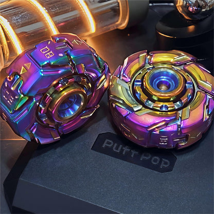 Stress Relief Metal Fidget Spinner for Adults, EDC Fidget Spinner with Open Armor Design & Smooth Spin. a Cool Fidget Toy for Teens & Adults(White Gold)