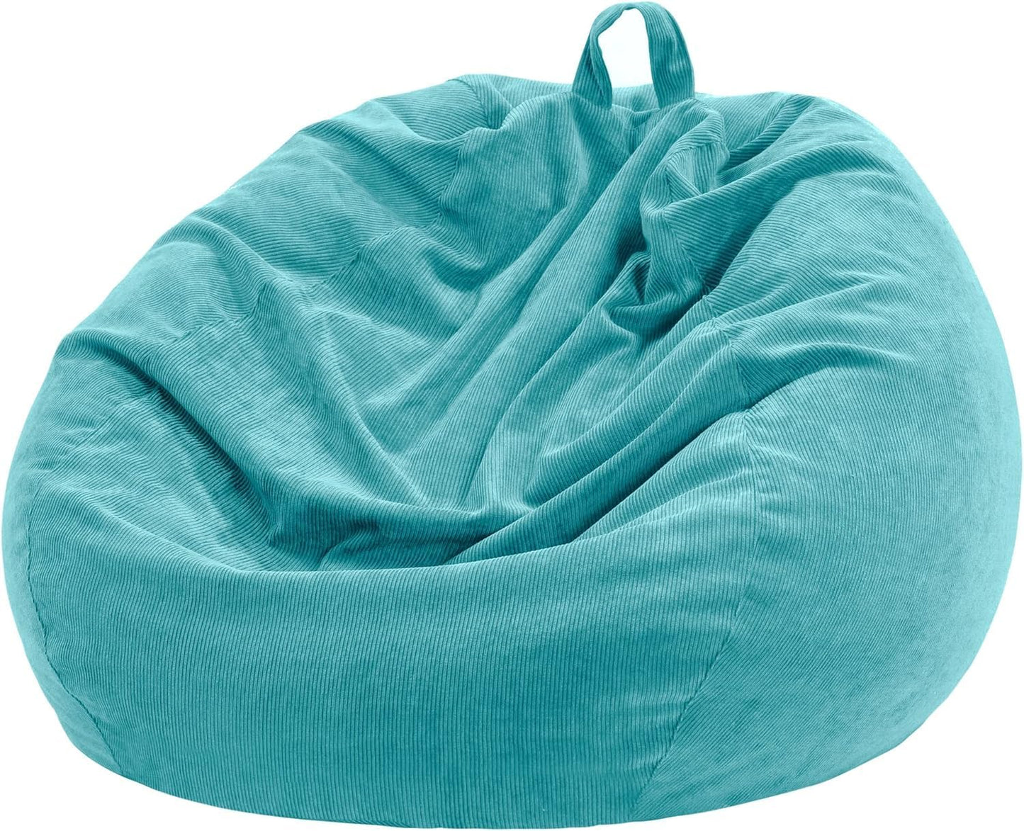 3 ft Bean Bag Chair Cover (No Filler) 35"×43" Large Stuffed Animal Storage Bean Bag Washable Beanbag Chair Cover Premium Corduroy Stuffable Bean Bag Cover for Adults,Kids,Platinum Gray 300L