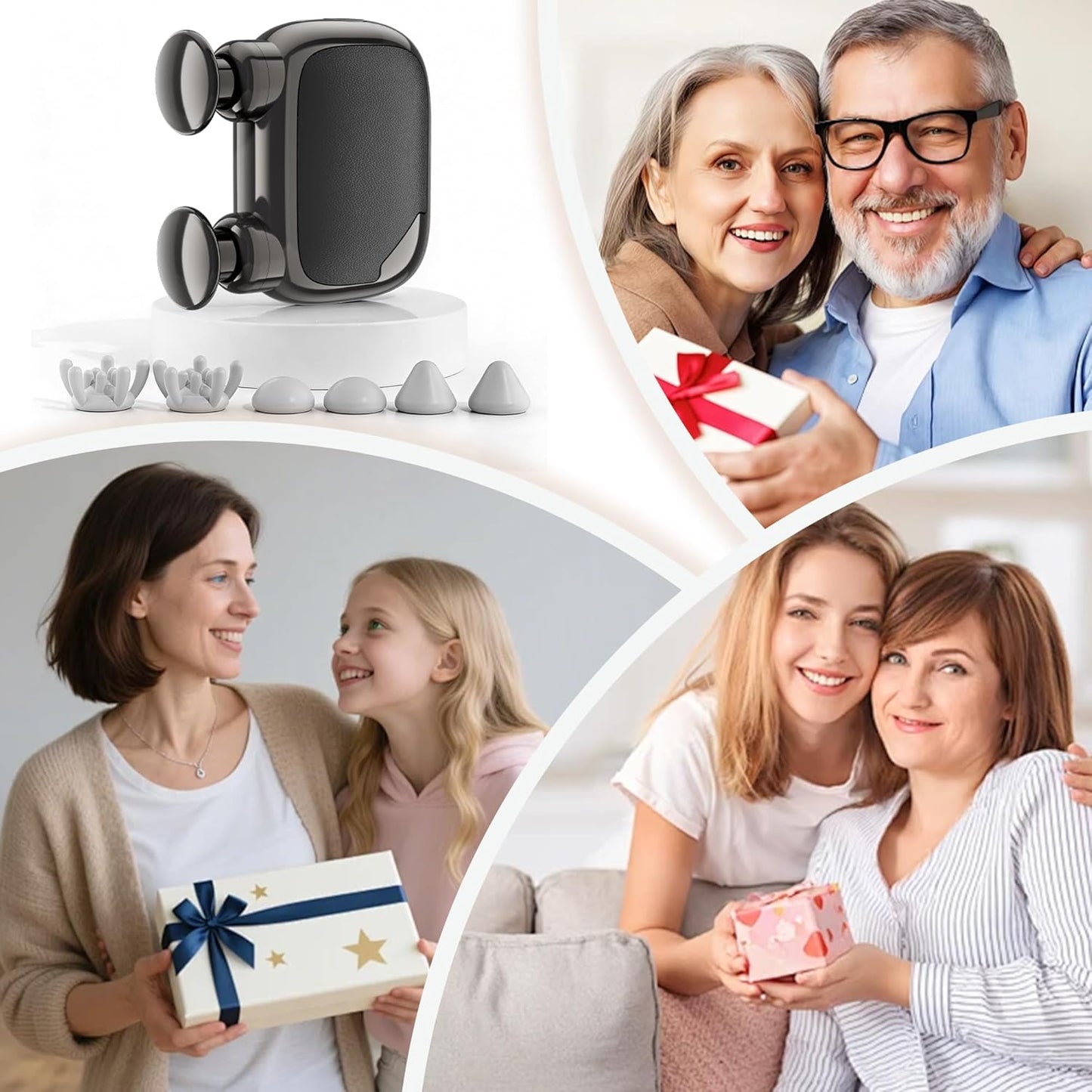 LEERCON Massage Gun Deep Tissue, Silent Brushless Motor and Portable Massage Gun with 4 Interchangeable Heads for Deep Muscle Relief and Relaxation, Relax Gift