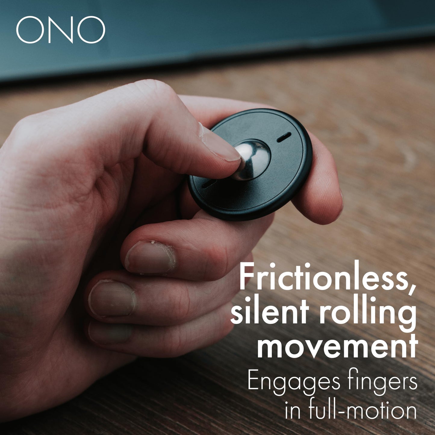 ONO Scroller - Handheld Fidget Toy for Adults | Help Relieve Stress, Anxiety, Tension | Promotes Focus, Clarity | Compact, Portable Design | Aluminum Grey