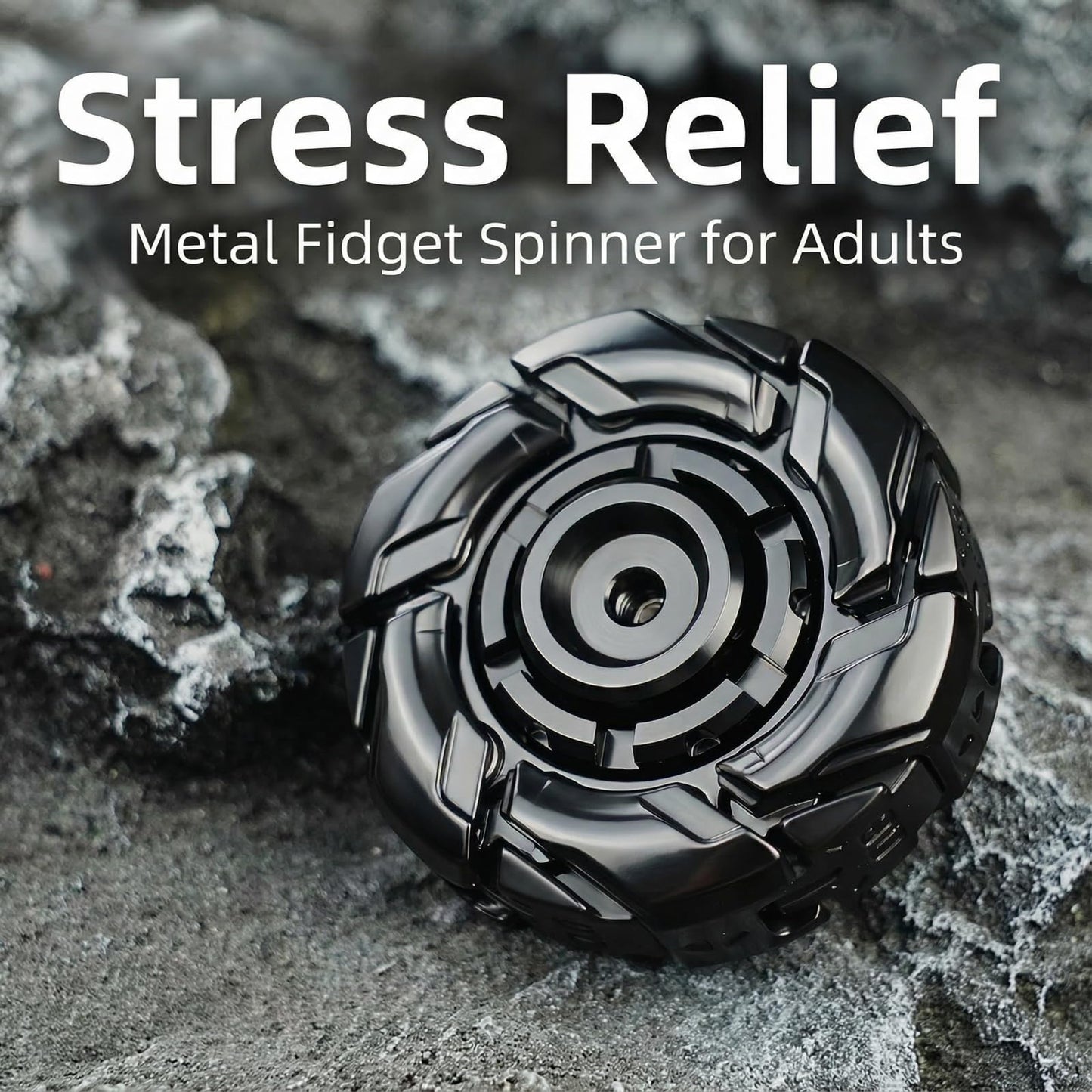 Stress Relief Metal Fidget Spinner for Adults, EDC Fidget Spinner with Open Armor Design & Smooth Spin. a Cool Fidget Toy for Teens & Adults(White Gold)