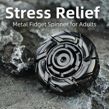 Stress Relief Metal Fidget Spinner for Adults, EDC Fidget Spinner with Open Armor Design & Smooth Spin. a Cool Fidget Toy for Teens & Adults(White Gold)