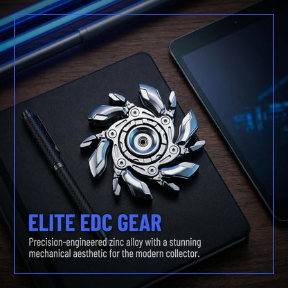 Stress Relief Metal Fidget Spinner for Adults, EDC Fidget Spinner with Open Armor Design & Smooth Spin. a Cool Fidget Toy for Teens & Adults(White Gold)
