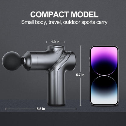 LEERCON Massage Gun Deep Tissue, Silent Brushless Motor and Portable Massage Gun with 4 Interchangeable Heads for Deep Muscle Relief and Relaxation, Relax Gift