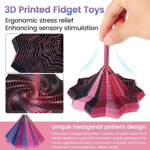 2-PACK 3D FRACTAL STAR FIDGET TOY – HYPNOTIC DESK STRESS RELIEF SPINNER