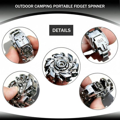 Stress Relief Metal Fidget Spinner for Adults, EDC Fidget Spinner with Open Armor Design & Smooth Spin. a Cool Fidget Toy for Teens & Adults(White Gold)