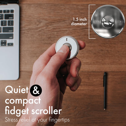 ONO Scroller - Handheld Fidget Toy for Adults | Help Relieve Stress, Anxiety, Tension | Promotes Focus, Clarity | Compact, Portable Design | Aluminum Grey